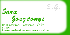 sara gosztonyi business card